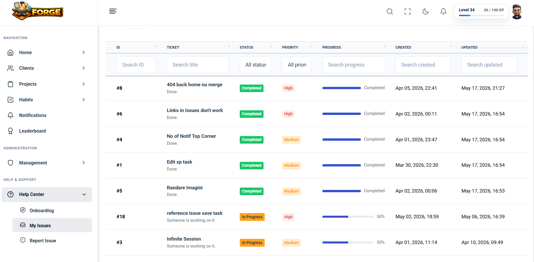 Issues, Notifications & Updates